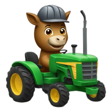horse driving tractor sticker