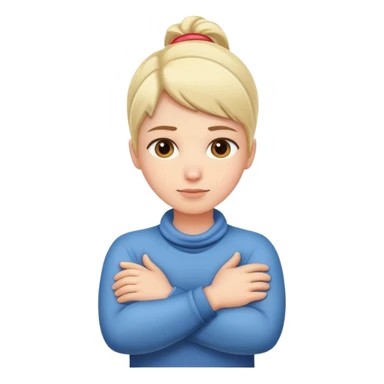 person with arms crossed around neck  sticker