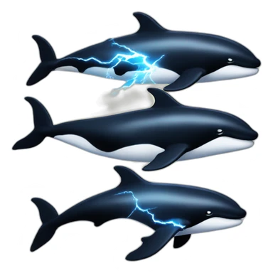 killer whale with lightning powers sticker