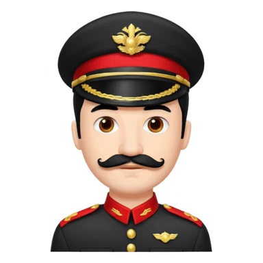 Voici ma recherche Homme cheveux noirs moustache carré uniforme noir et rouge sticker