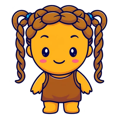 poo emoji with braids sticker