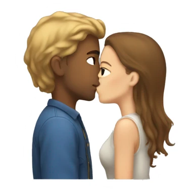 Colored bf kissing white girl with brown hair  sticker