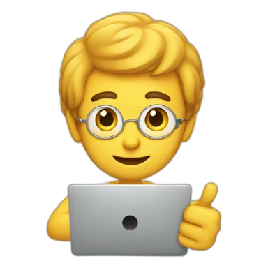 number one pointing guy with laptop emoji sticker