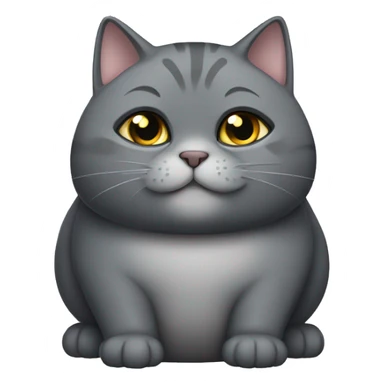 A fat grey dark grey tabi cat sticker