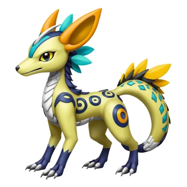 Colorful Meloetta-Wargreymon-Sergal-Pokémon-Digimon-Fakémon-fusion-hybrid-creature sticker