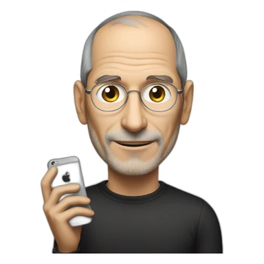 steve jobs holding an iPhone sticker