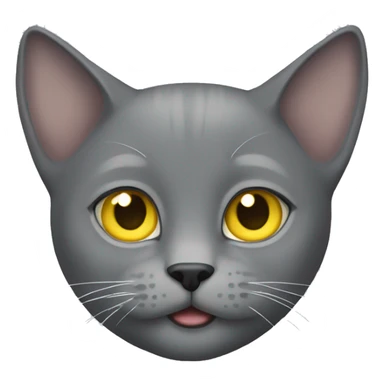 Grey cat with white paws and white belly, and yellow eyes sticker