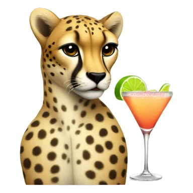 cheetah with a margarita sticker