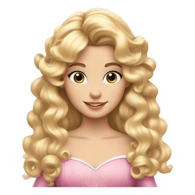 Princess Aurora blonde ringlets and bangs  sticker