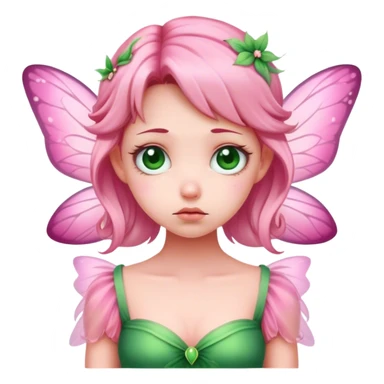 pink fairy in green dress saddest sticker