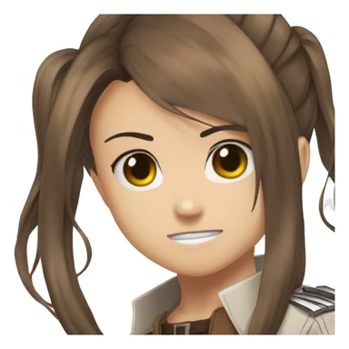 Sasha Braus brown hair hair in a ponytail anime attack on titan sticker