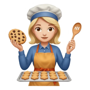 Woman baking fall cookies sticker