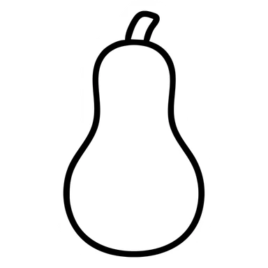 outlined icon of a squash fruit showing stem and body sticker