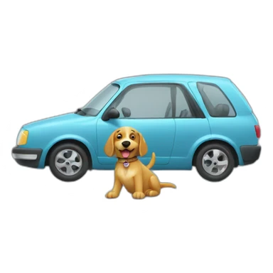 Chien conduit une voiture sticker
