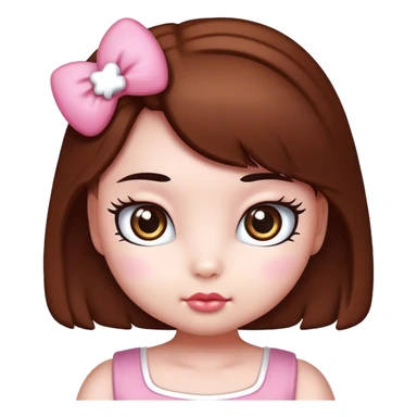 hello kitt girl with big brown eay sticker