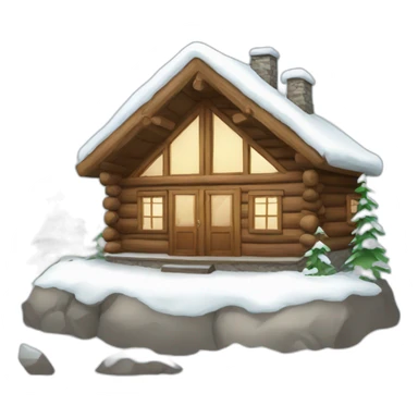 winter cabin ski sticker
