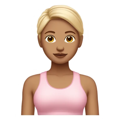 Dark blonde yoga girl light pink clothes n sticker
