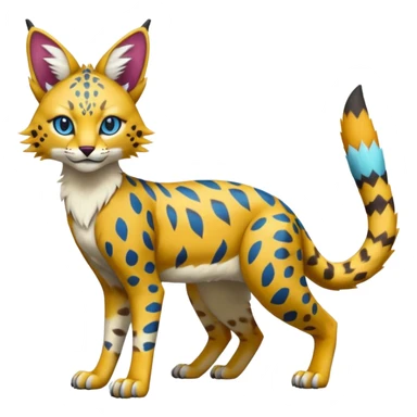 Colorful Bobcat-Vernid-Sergal-Serval-Genet-Pokémon-Digimon-Fakémon-fusion-hybrid-creature sticker