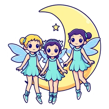 Moon Fairy Sisters  sticker