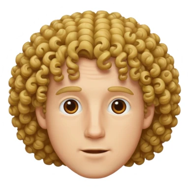 White curly Doug  sticker