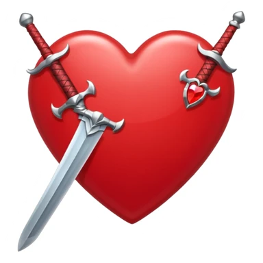 jewel heart with sword through it sticker