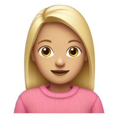 blonde girl with pink sweater sticker