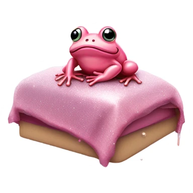 Rose pink frog having surgery with glitter  sticker