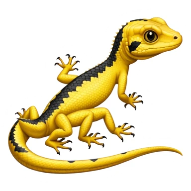 Yellow lizard with black markings  sticker