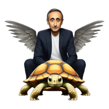 Eric Zemmour sur une tortue avec 3 ailes sticker