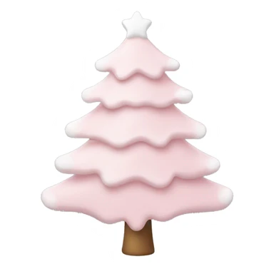 Light pink Christmas tree with white decorations  sticker