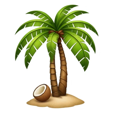 tropical palm tree with coconuts sticker
