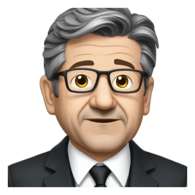 Jean Luc Melenchon in suit sticker