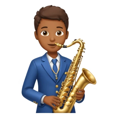 Boy playing saxophone sticker