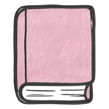 hand drawn outlined icon of a pink book, no fill, thick lines sticker