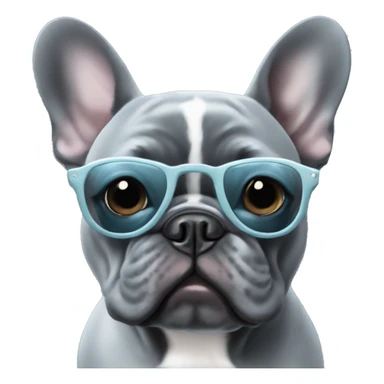 Blueish Gray french bulldog with sunglasses sticker