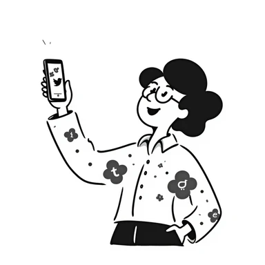 boomer, playful and expressive hand-drawn doodle style sticker