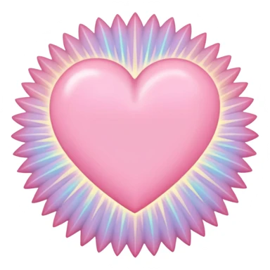 pastel heart with pastel starburst sticker