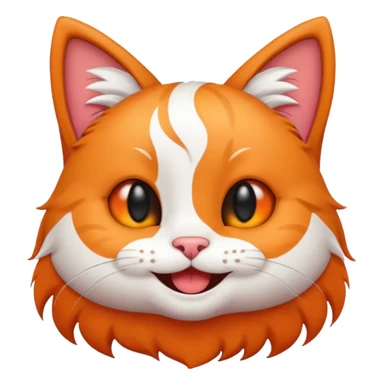 Make a Emoji cat whith black ears and white head sticker