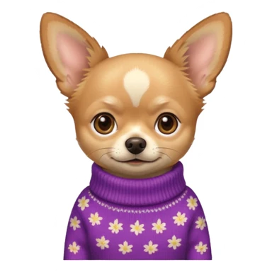 Tan chihuahua wearing a sweater sticker