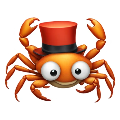 Crab with top hat  sticker
