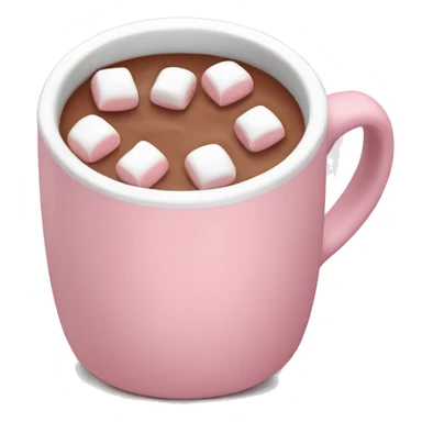 Light Pink mug of hot chocolate with marshmallows  sticker