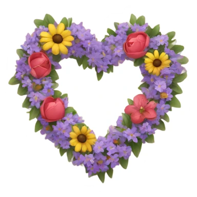 Heart wreath of flowers  sticker