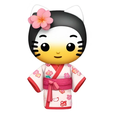 Hello kitty in kimono  sticker