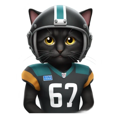 Black munchkin cat with bills helmet sticker