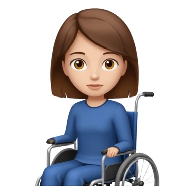 Girl in a wheelchair with brown hair and brown eyes  sticker
