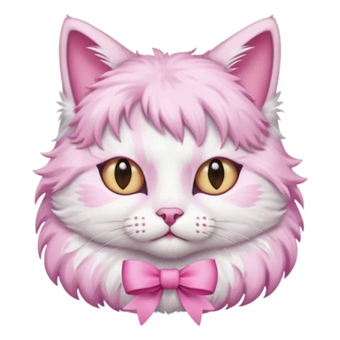 cat with pink ribbon sticker