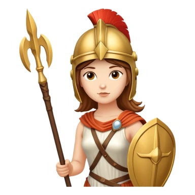 Goddess Athena with helmet and spear sticker