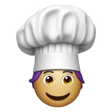 Eggplant emoji wearing chef’s hat sticker
