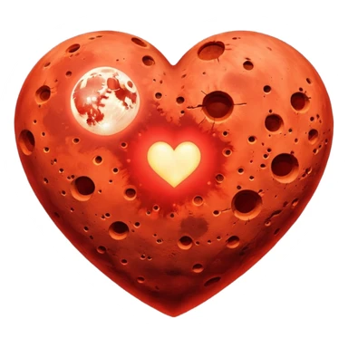 moon and mars heart sticker