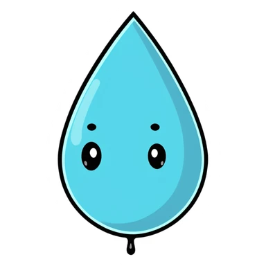 cartoon sticker of a sad water droplet sticker